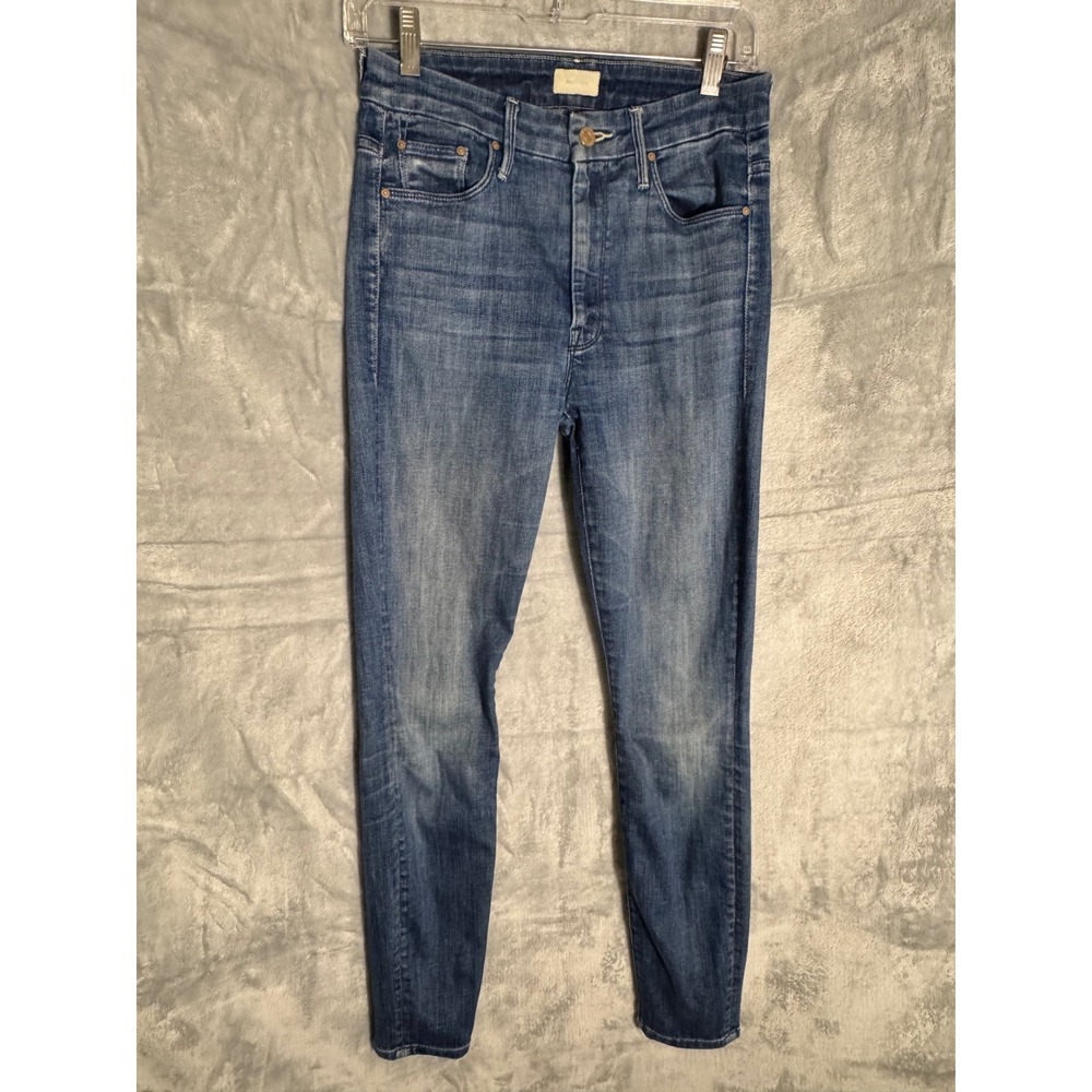 Mother High Waisted Looker Ankle Jeans Double Shot Espresso Blue Skinny Size
27